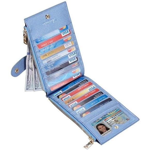 Womens Wallet RFID Blocking Bifold Multi Card Case Wallet with Zipper Pocket - Picture 3 of 5